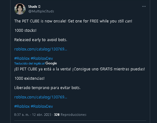 UgcNoticias_'s tweet photo. 😑I El Creador UGC @MultipleStuds Lanzo el cubo limited gratis temprano.

➤https://t.co/zA7CdxG7r3
#Roblox #RobloxDev #RobloxUGCLimited https://t.co/welU4GU0G0