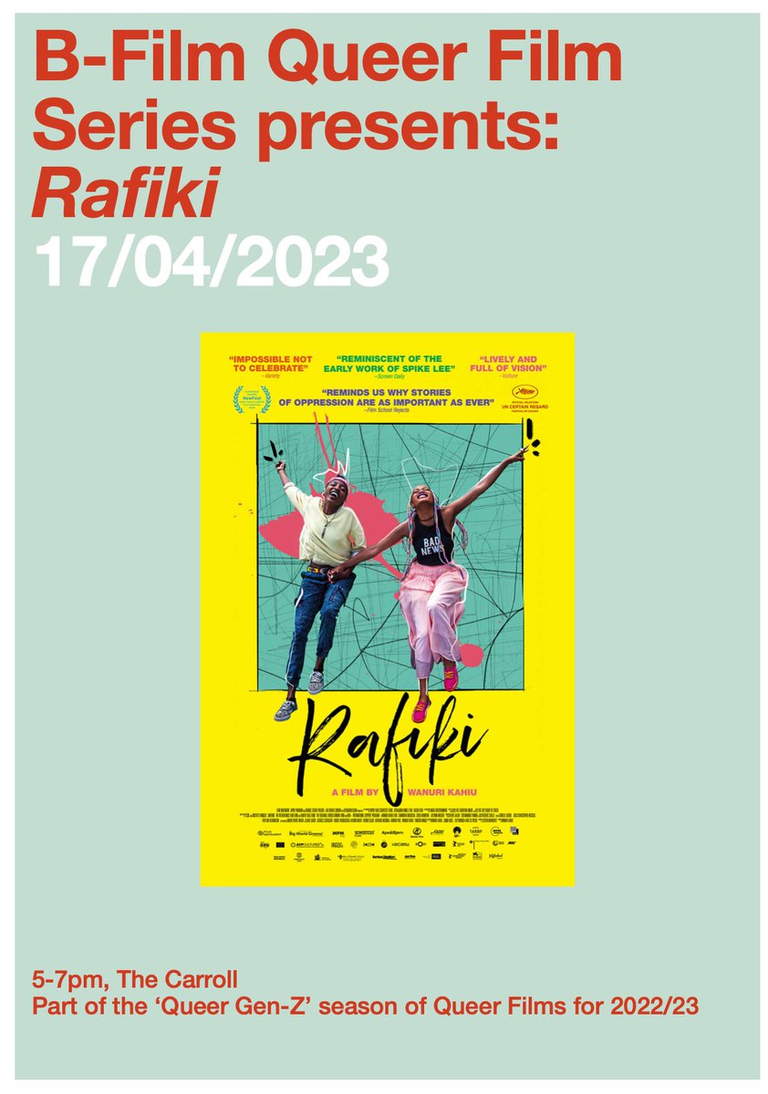 Students and staff are welcome to the next @BFilm__ Queer Film series screening: