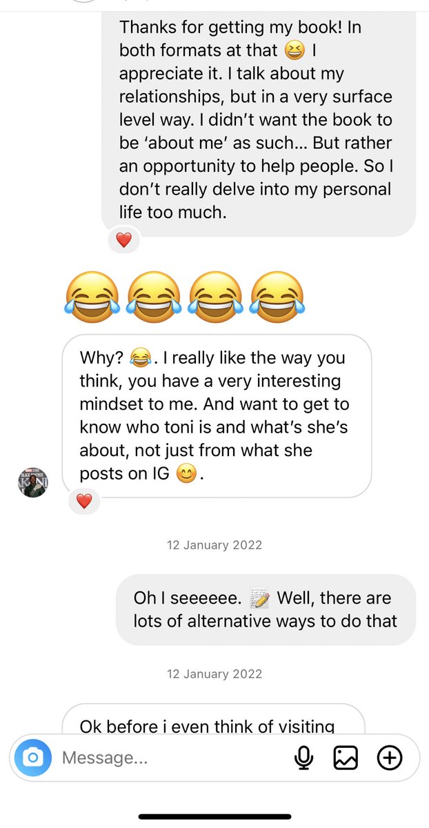 t0nit0ne's tweet photo. He’d been sharing my content for years until I noticed. He finally slid in my DMs after buying my first book. He’s in 🇺🇸, I’m in 🇬🇧. We ended up FaceTiming daily. Within 4weeks he flew out to me. It’s been over 1year now and we travel almost monthly. So glad I wrote the book!!!😅 https://t.co/lduOWUWioL