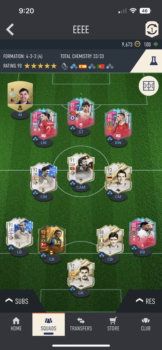 CharlieGosnay's tweet photo. @V10Vernon This is my current and team and what I would need to change if Carlos Alberto was in the team I have all the players already tho. https://t.co/5ek9zMrdOZ