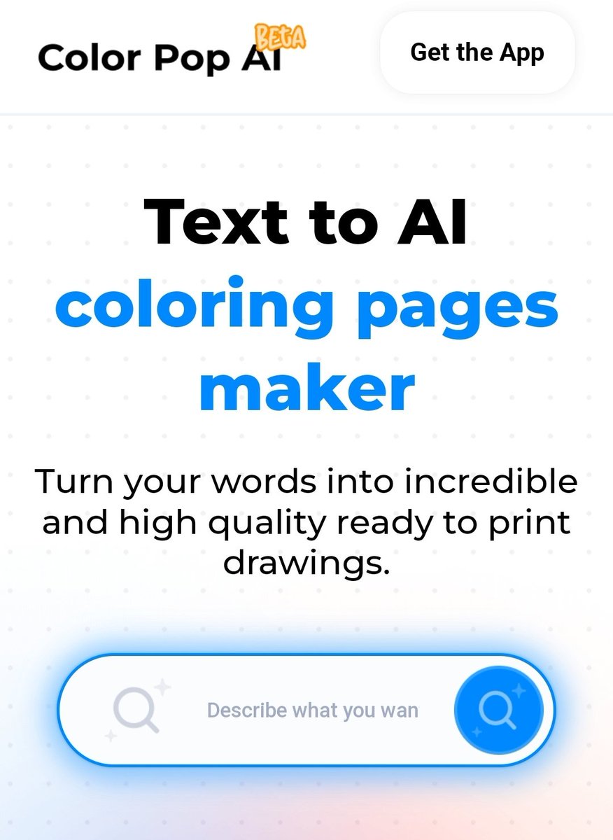 هذا الموقع جميل جدا لمعلمي الحلقه الاولى والروضة
من خلال تحويل الوصف النصي إلى صوره، نستطيع طباعتها واستخدامها بكل سهوله
app.colorpop.ai