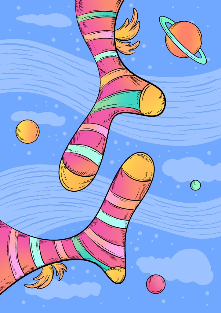 niloofarmobark's tweet image. Hi #NFTFam ☀️
.
Flying Socks collected by dear @yianak1s 🤩🌸
.
Thank you for this interesting contest 💕
And many thanks for collecting my work 🌈🪐
.
#NFT #nftcontest #nftcollector #illustration