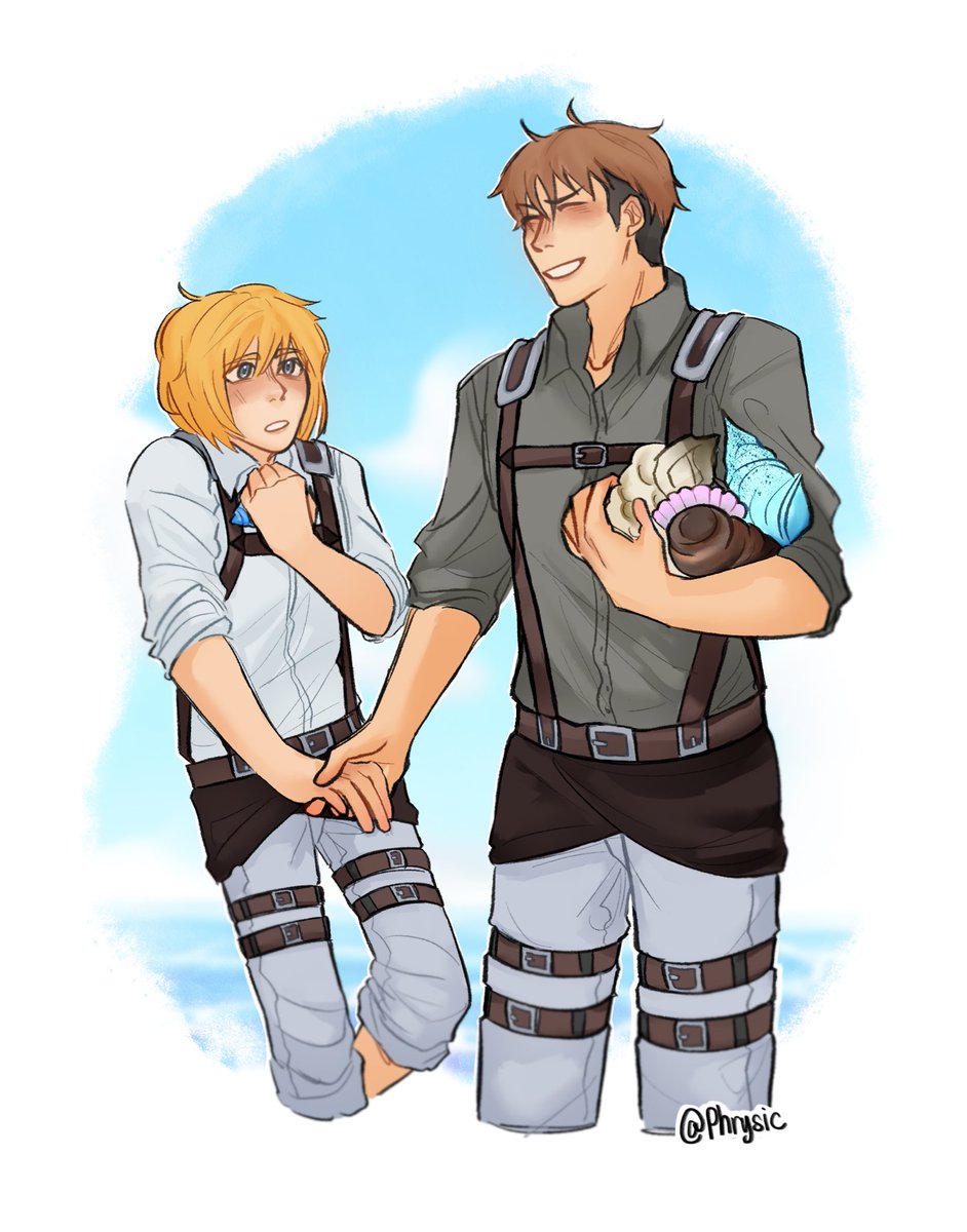 phrysic's tweet photo. they’re collecting seashells #jearmin https://t.co/MTbuLhfGoI