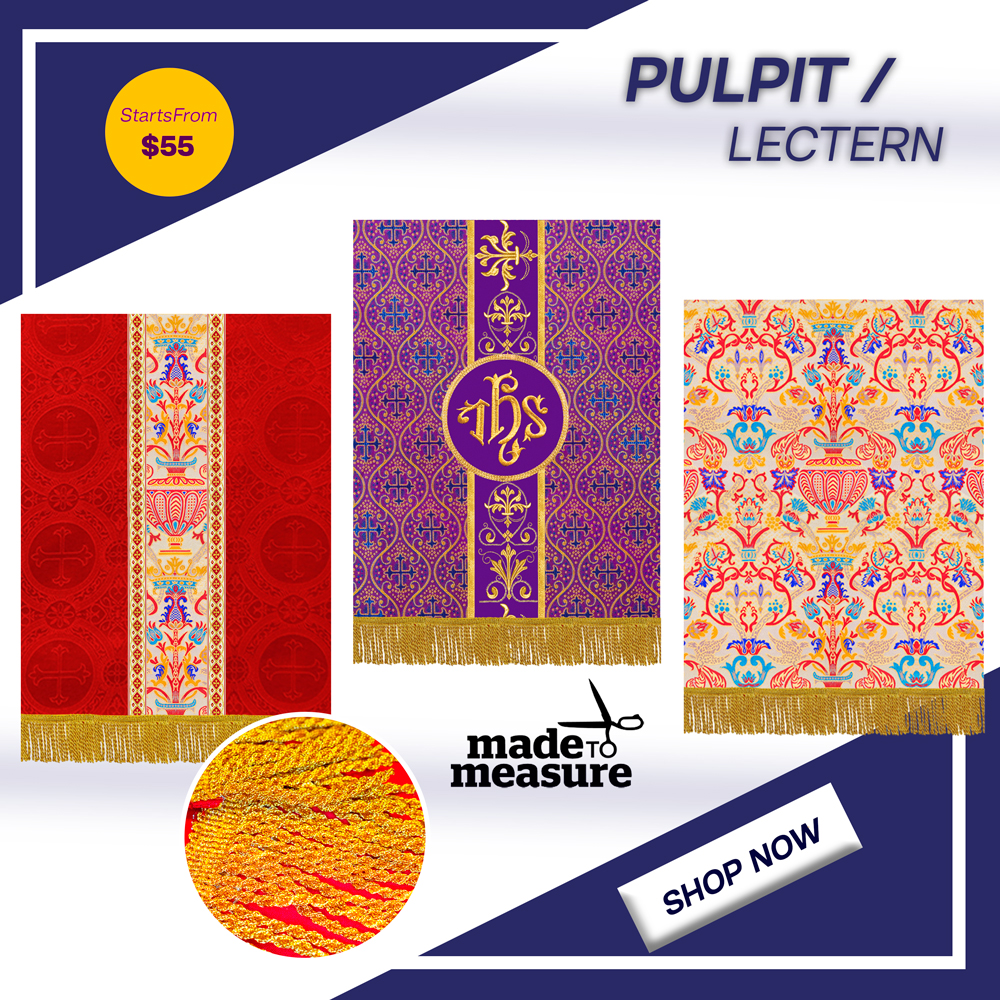 psgvestments's tweet image. Get the essence of your sermon with the exquisite pulpit/Lectern featuring intricate embroidery and the perfect finishing touch for your place of worship by PSG Vestments.
Shop Now @ psgvestments.com/collections/pu…
#pulpit #lectern #emboridery #motifs #psgvestments