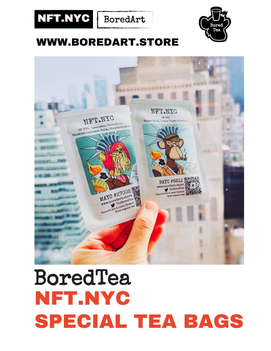 BoredTea 🍵 (@theboredtea) on Twitter photo GM! <a href="/TheBoredTea/">BoredTea 🍵</a> NFT. NYC Award is ready for Special Tea Treasure Hunt! Starting from April 12-15! Learn detail below🧵 And please follow us before we start for an event update!
BoredTea. We Support the local framers & art. with all fam Community!
<a href="/BoredApeYC/">Bored Ape Yacht Club 🍌</a> #BAYC #BACK #MAYC GM! <a href="/TheBoredTea/">BoredTea 🍵</a> NFT. NYC Award is ready for Special Tea Treasure Hunt! Starting from April 12-15! Learn detail below🧵 And please follow us before we start for an event update!
BoredTea. We Support the local framers & art. with all fam Community!
<a href="/BoredApeYC/">Bored Ape Yacht Club 🍌</a> #BAYC #BACK #MAYC