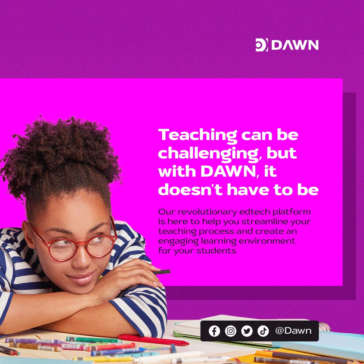 dawnaistudy's tweet image. Transform your teaching with DAWN! Our edtech platform streamlines the process, so you can create an engaging learning experience for students. Join us now and see the difference! #EdtechForEducators #DAWNEdtechAfrica