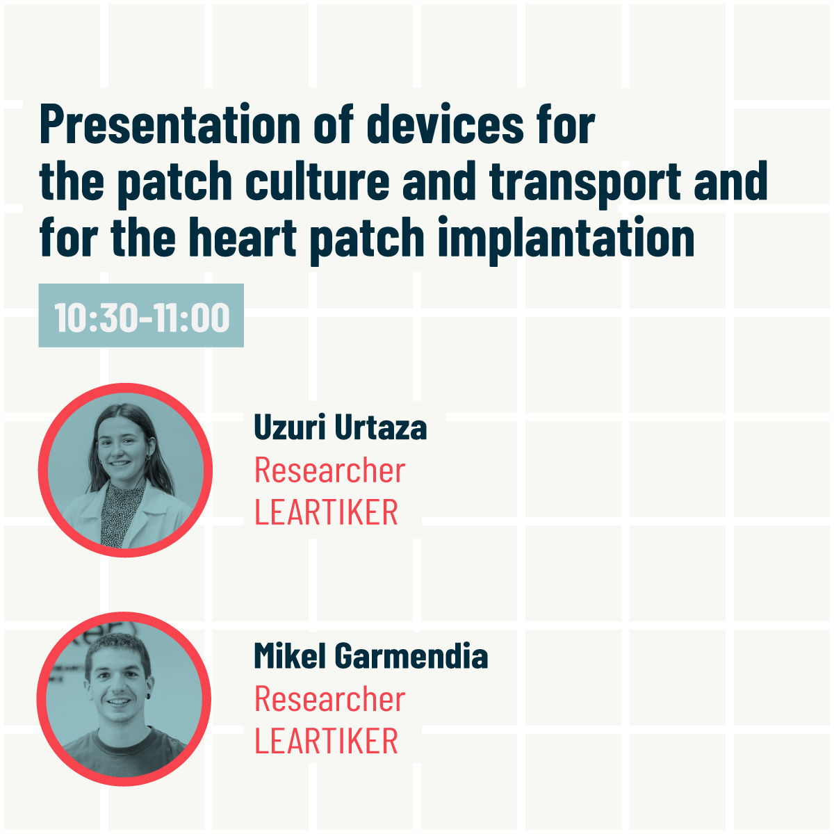 CardioPatch's tweet photo. 🗣️In addition, researchers Uzuri Urtaza and Mikel Garmendia, from partner @leartiker, will present two biotech products designed by #3Dprinting.

Device for the cultivation and transport of the patch.
Device for minimally invasive implantation in the heart. https://t.co/UbTF516zbL