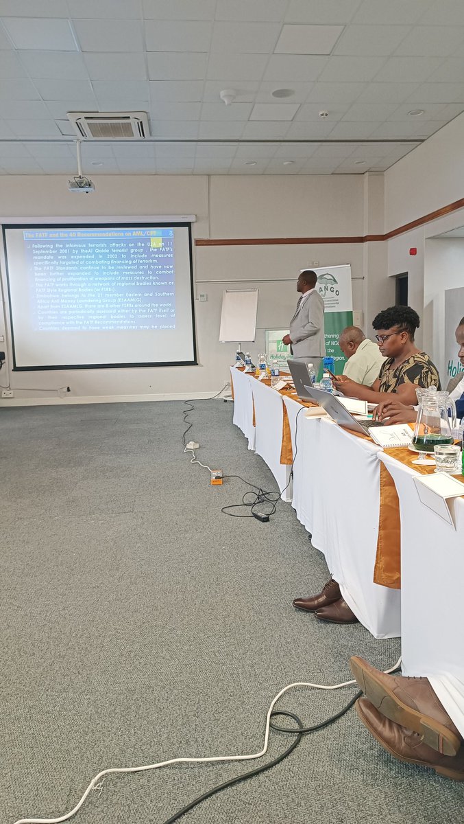 NANGO Zimbabwe (@nangozimbabwe) on Twitter photo Mr Oliver Chiperesa, <a href="/FIUZimbabwe/">Financial Intelligence Unit of Zimbabwe</a> Director taking the participants through the international and national legal framework on AML/CFT, zeroing in on the FATF Rec 8 which prompted the #PVOBill Our concern is the intentional misuse of FATF standards to justify laws @OMpslsw Mr Oliver Chiperesa, <a href="/FIUZimbabwe/">Financial Intelligence Unit of Zimbabwe</a> Director taking the participants through the international and national legal framework on AML/CFT, zeroing in on the FATF Rec 8 which prompted the #PVOBill Our concern is the intentional misuse of FATF standards to justify laws @OMpslsw