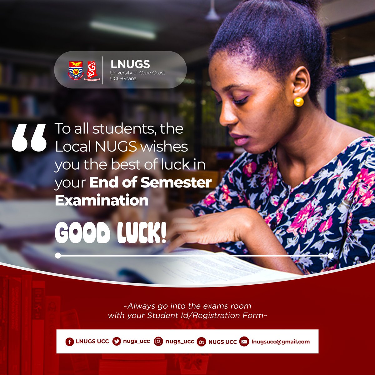 We wish you  the BEST of luck in your End of Semester  examination.
