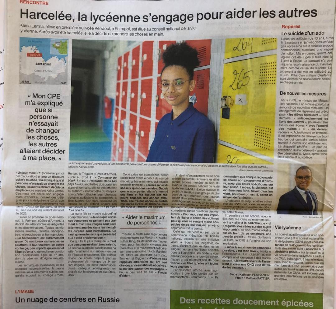 CAVL_acrennes's tweet photo. Pour découvrir l' #engagement de Kaïna, élue #CVL #CAVL et #CNVL de l'@acrennes c'est ici 👇 
👏👏 et 🙏 à elle! @OuestFrance22 https://t.co/HwRJGR9cxa
