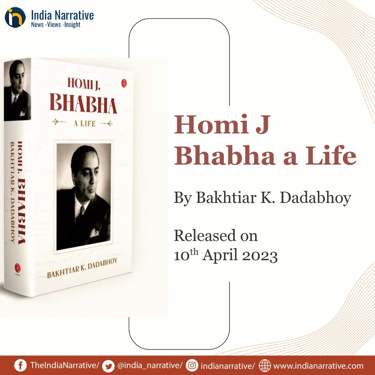 india_narrative's tweet photo. '#HomiJBhabhaALife' is the first full-fledged biography of the theoretical physicist Homi J. Bhabha who founded India’s 🇮🇳 nuclear programme
The author describes Bhabha as a Renaissance man who was also a lover of music and an accomplished painter (1/6)
#INBooks https://t.co/cTeWz6KWYN