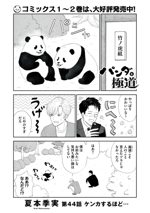 『パンダと極道(隔週更新』無料話の続きはこちら!

ももとマロンのケンカを見守る二人。2匹と2人のケンカはヒートアップし…!?

↓第44話 ケンカするほど…↓
https://t.co/FT1jsKE1w8

#モーニングツー 