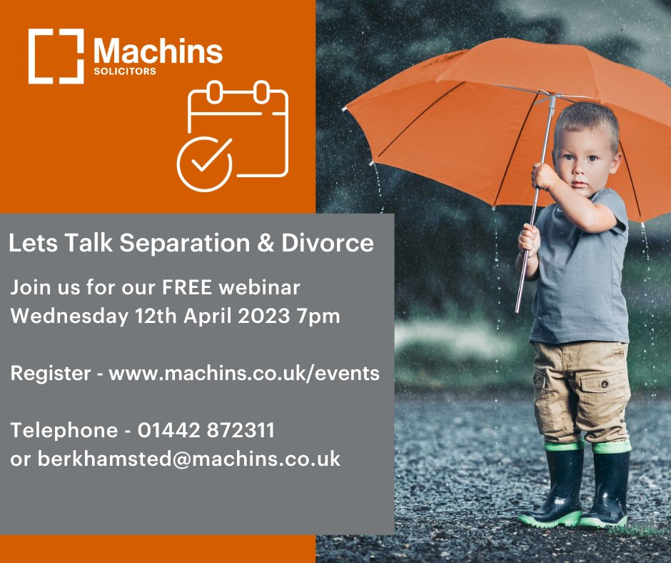 🚨 There is still time to register for our FREE webinar - Let's Talk Divorce and Separation at 7pm this evening!

Register here: machins.co.uk/events/lets-ta…

#familylaw #Divorce #separation