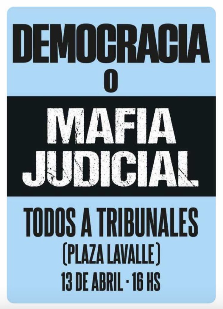 AredezAdriana's tweet image. “MEMORIA VERDAD Y JUSTICIA(xq no existe)EN ARGENTINA”
#DemocraciaOMafiaJudicial 
#SeVanOSeVan
13Abril Todos A Plaza Lavalle