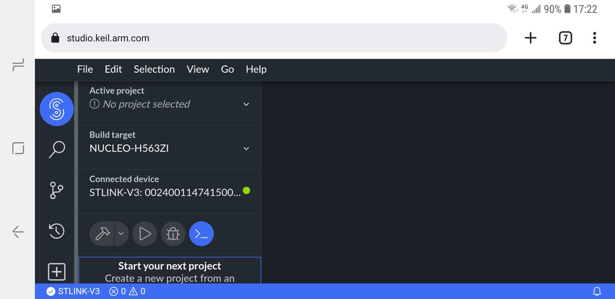dojyorin's tweet image. AndroidスマートフォンでMbed開発環境が完全に動作!www
これは始まったな...🤩
ウェブブラウザ上で動くMbed開発環境 "Keil Studio Cloud" を開いて "WebUSB" 経由でボードを接続
#Mbed #Android