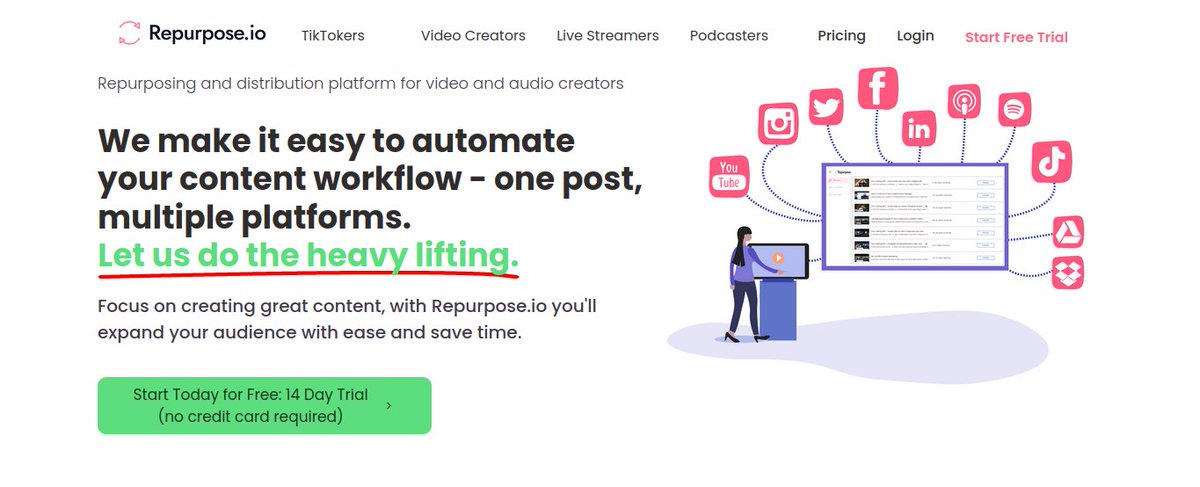 Boost your online presence with @repurposeio! 🚀 

Easily repurpose  content from YouTube, TikTok, Instagram, Facebook, & more into  optimized pieces for each channel.

#ContentRepurposing #SEO #repurposeai