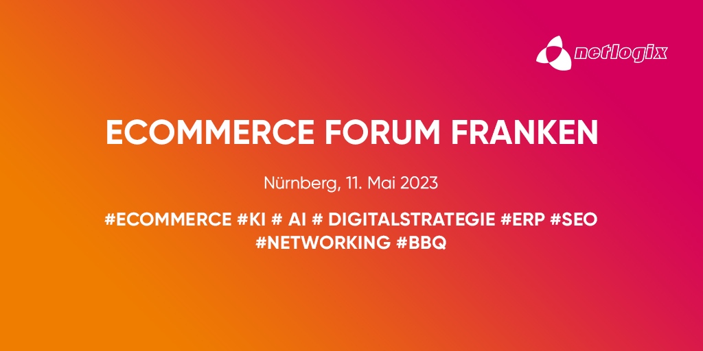 netlogix_de's tweet image. 📢 Aufgepasst! Das #eCommerce Forum Franken 2023 ist DAS Networking-Event für E-Commerce in #Nürnberg. Mit Themen wie SEO, ERP, KI &amp;amp; Digitalisierungsstrategie. Am 11.05. im #netlogix Eventspace. Tickets für 69€. BBQ und Bier inklusive! 🍖🍻 
Anmeldung 👉 ecff.rocks