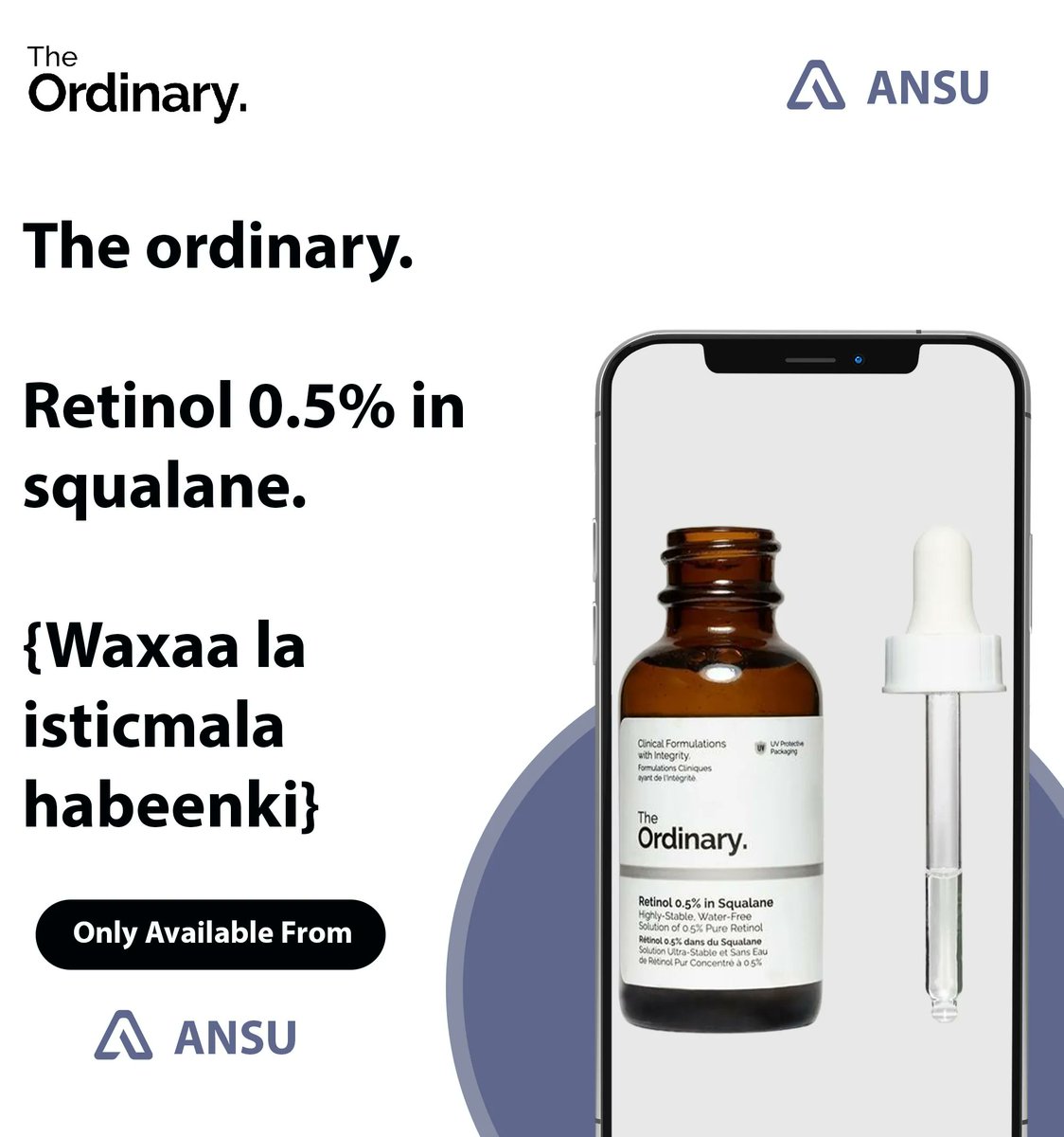 ansuapp's tweet photo. The ordinary. 

Retinol 0.5% in squalane. 

{Waxaa la isticmala habeenki}

Retinol 0.5% in Squalane wuxuu uficanyahay dhaman maqaarka oo dhan.

Ordinary Retinol 0.5% in Squalane waxuu ka cawiya maqaarka wajiga dudubka, leymanka iyo wuxu ka hortagaa calaamadaha gabowga sidoo kale https://t.co/3YdqCjWiHX