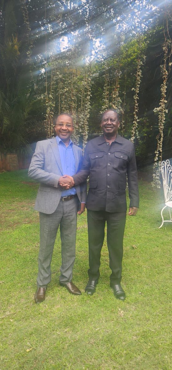 TheODMparty's tweet photo. Usawa Party Leader Mwangi Wa Iria today had breakfast with PL @RailaOdinga at the latter’s Karen residence to discuss issues of national importance among them national dialogue and proposed parliamentary bipartisan discussions. https://t.co/eI20L5RZwi