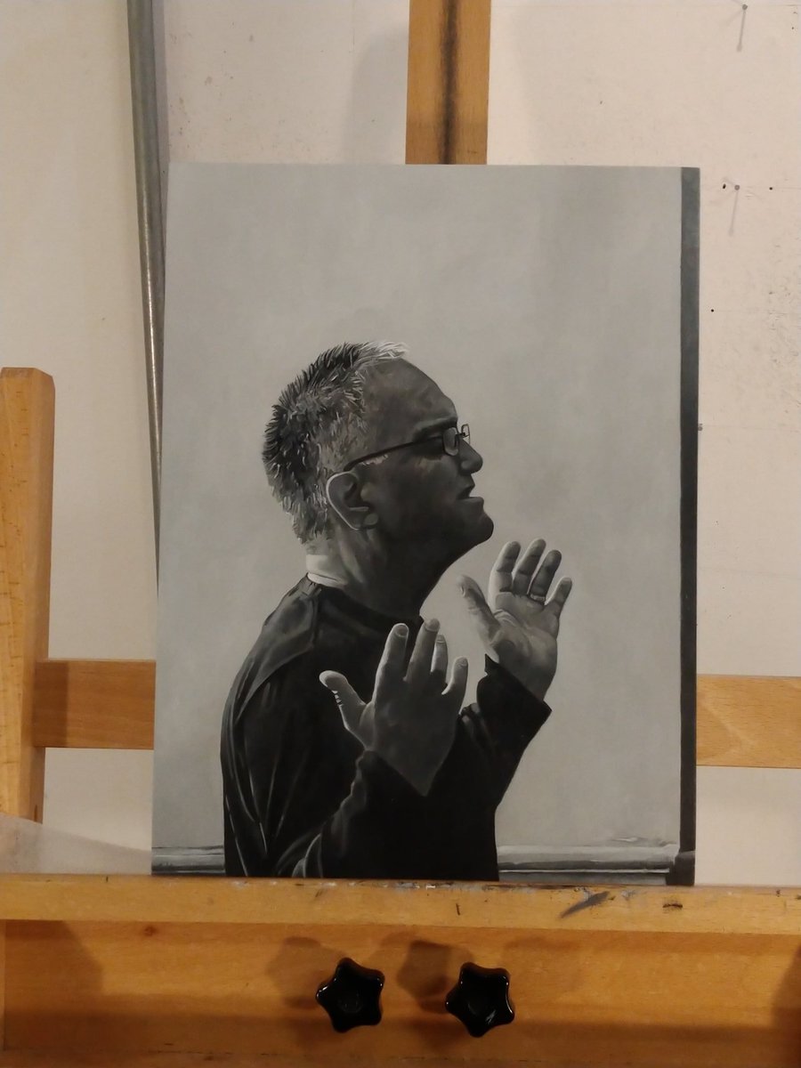 New painting done.
30x40. Oil on primed gesso panel. 2023 🙏 

#studio #art #painting #oilpaintings #artwork #blackandwhitepainting #greyscalepainting #meditation #dailybread #hands #Sublime #contemporaryart
@paintbritain
@AnomiePub
<a href="/SunPierHouse/">Sun Pier House</a>