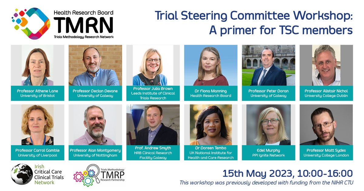 Trial Steering Committee Workshop May 2023 - mailchi.mp/nuigalway/spri… Register to secure your place - places limited - online workshop #TrialsEssentials #TrialsMethodology #ClinicalTrials