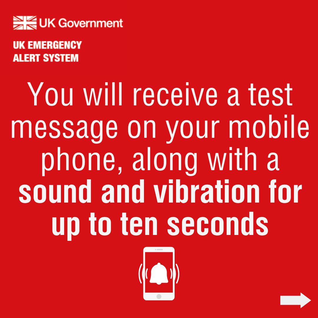 cabinetofficeuk's tweet photo. 🚨 There will be a national test of the UK Emergency Alerts service at 3pm on Sunday 23 April. 

Wondering why we are doing this and what you need to do? Find out more below 👇