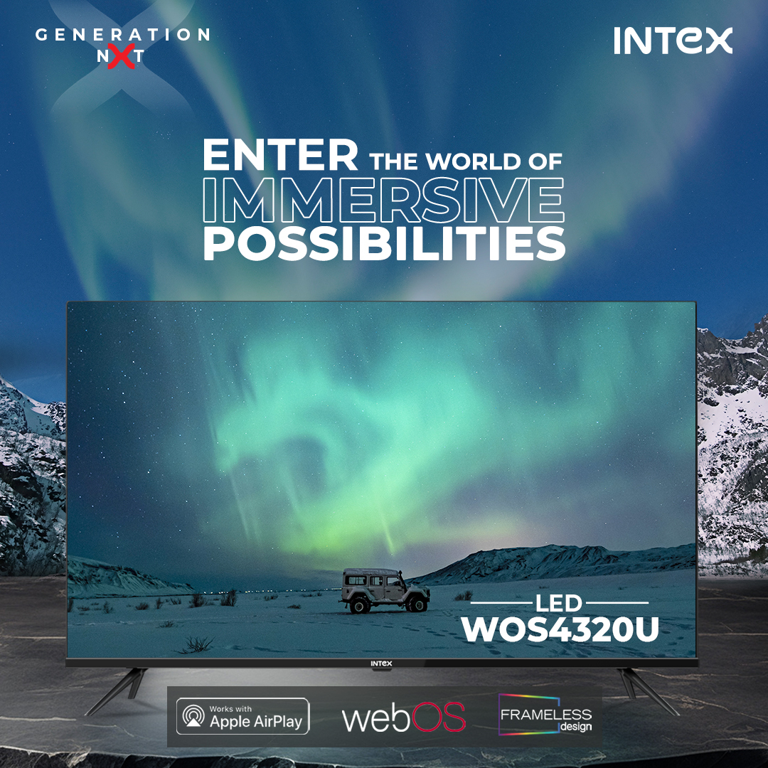 IntexBrand's tweet photo. Introducing the Intex LED TV - the ultimate addition to your living room, transforming it into a smart entertainment hub.
.
.
.
.
#IntexLedTV #SmartEntertainment #HomeUpgrade #IntexLedTV #WebOSTV5.0 #4KUltraHDTV #ThinQAI #IntexGenNxt https://t.co/5eXBDr4o2v