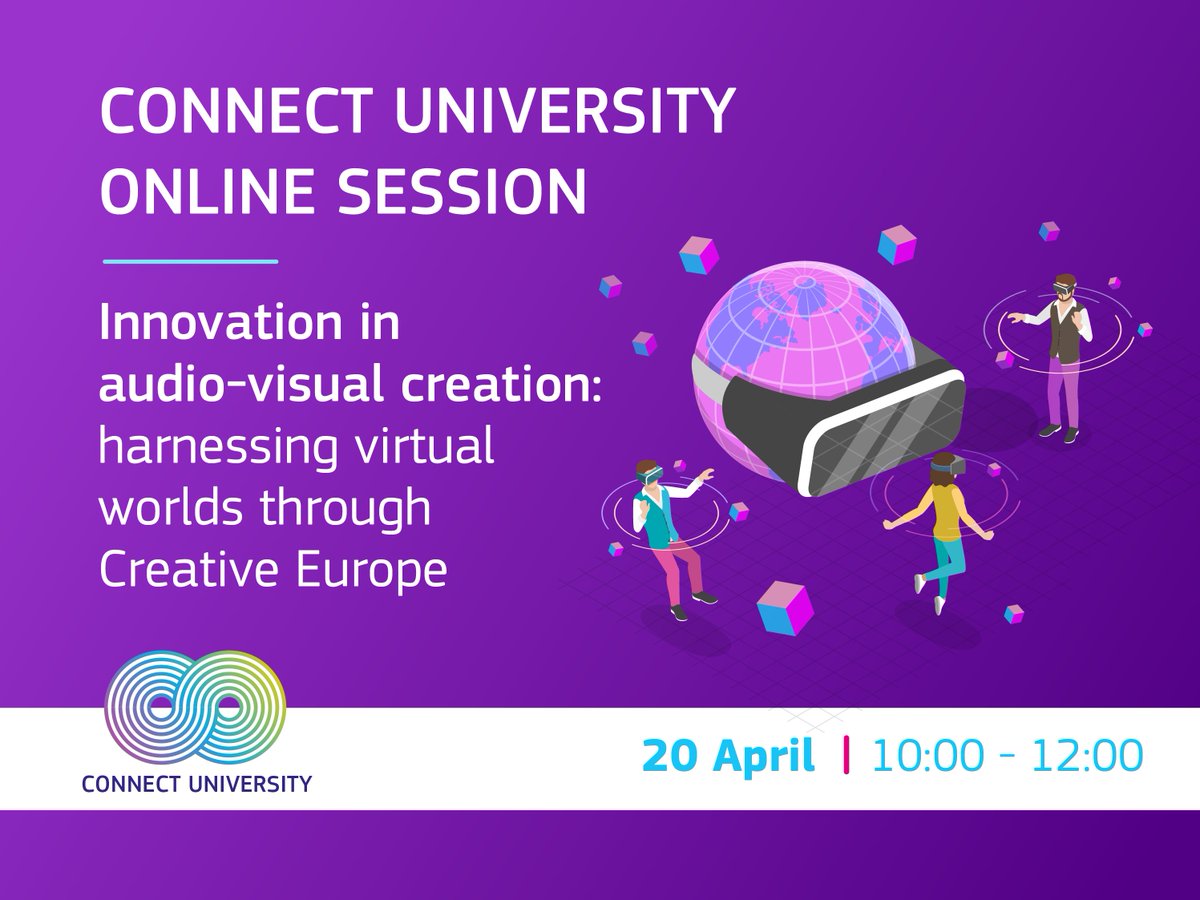 🎬🌏Attention all audiovisual professionals &amp; virtual world enthusiasts! Join us for #ConnectUniversity featuring 4 cutting-edge projects exploring the intersection of virtual worlds &amp; audiovisual creation, supported by #CreativeEurope <a href="/DigitalEU/">Digital EU 🇪🇺</a> 

See🔗 europa.eu/!nHHhXV