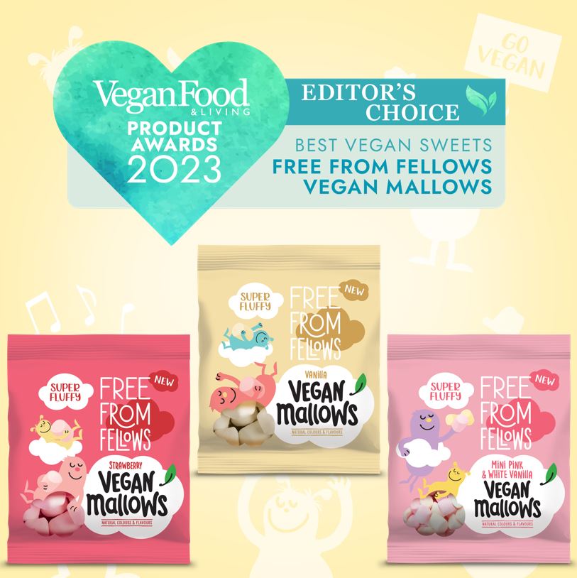 We’re simply the best 🤩🏆. We are delighted to be awarded Editor’s Choice in the category Best Vegan Sweets in the Vegan Food and Living Awards 2023. #numberoneveganmarshmallows #bestsellingveganmarshmallows #vegan #vegansweets #freefromfellows #veganfoodandliving