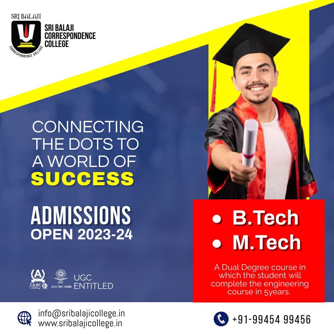 SriBalajiCorCol's tweet image. &quot;Complete your &quot;BTech and MTech&quot; while continuing your job

contact now: wa.me/+919945499456
• 100% Result

Follow us on Instagram:
instagram.com/sribalajicorre…

#BTech #MTech #onlinebtech #Bachelor #engineering #degree #distanceeducation #distancelearning #educate #ViratKohli𓃵
