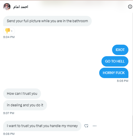 zein18576's tweet photo. @Everyone please kindly report that person  Dirrespectfull https://t.co/m2MZ4kLFAp