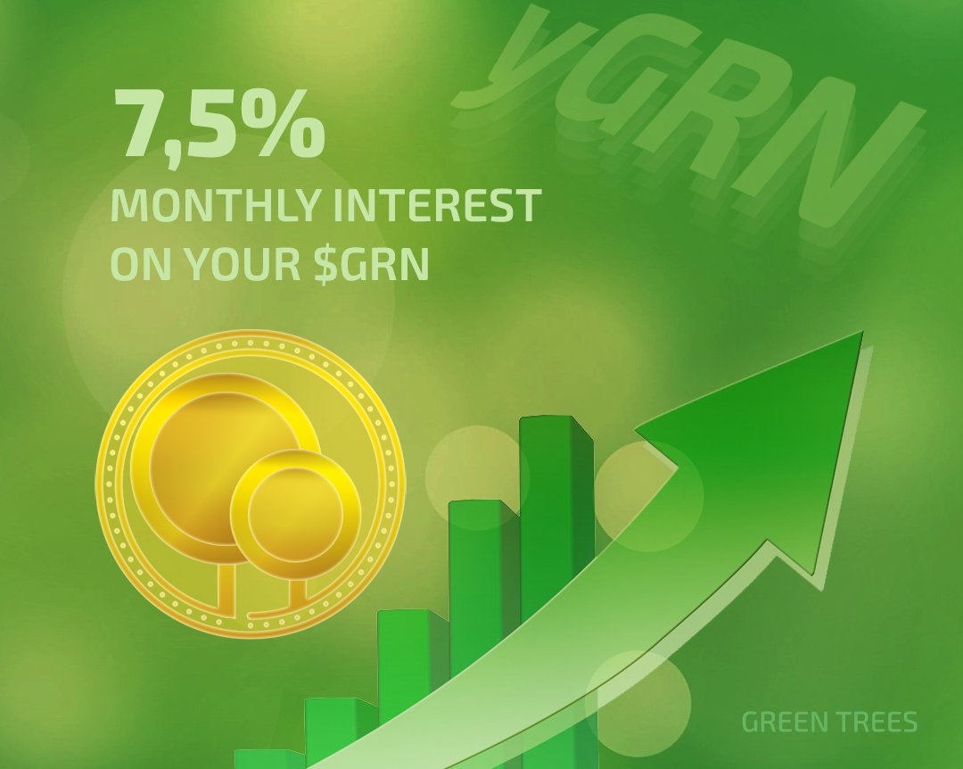 greentrees_io's tweet photo. Now you can earn 7,5% monthly interest on your GRN!💰

The Green Trees staking facility ensures 1:1 conversion between GRN and yGRN (a yield generating token) - anytime, in your MetaMask wallet or at UniSwap.

Start earning 0,25% daily interest now!
https://t.co/zLawrRmZbN https://t.co/LWkLGmOKyD
