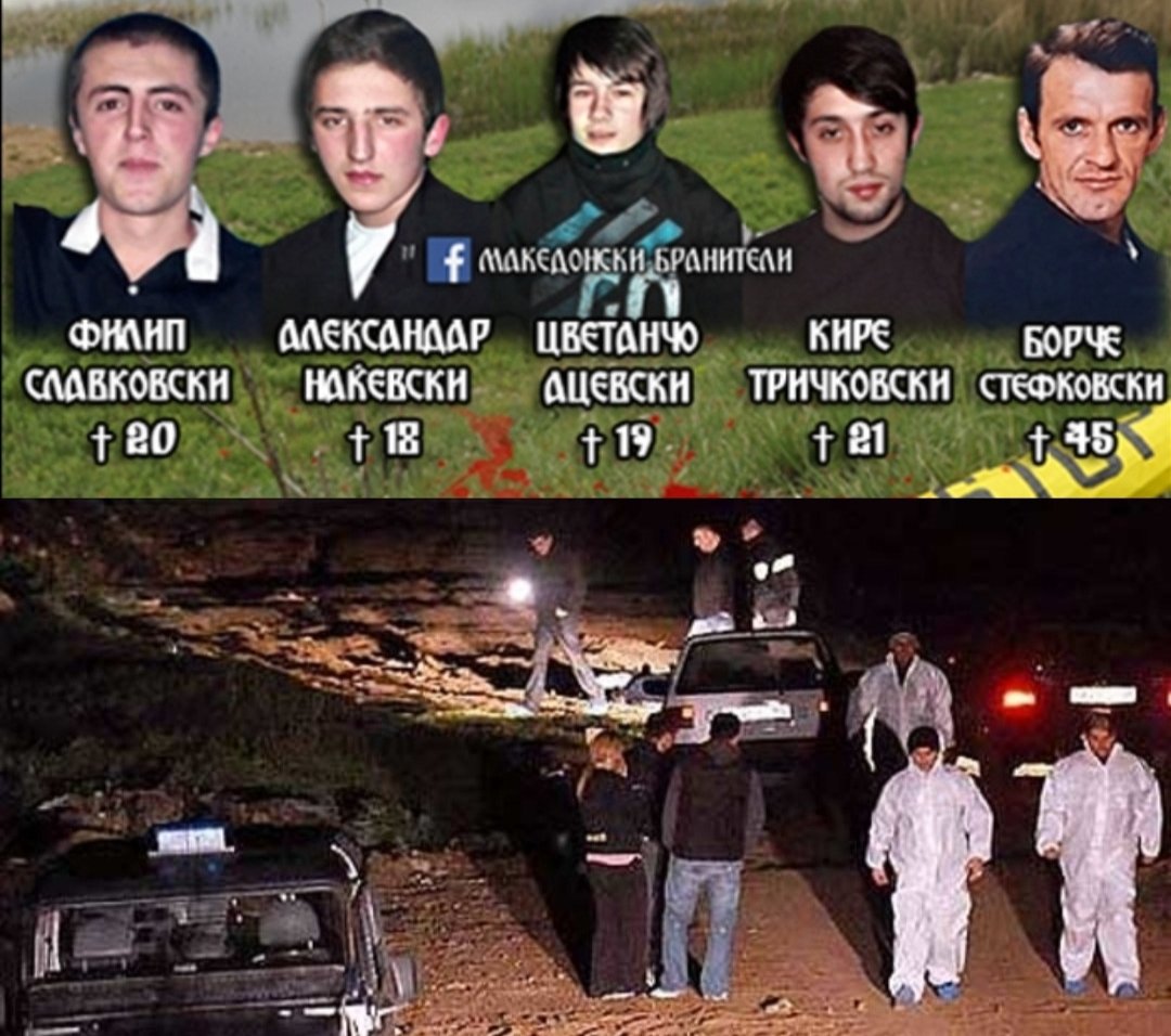 11 years ago (12.04.12), near Skopje, albanian terrorists killed &amp; masacred 4 macedonian kids and 1 man with kalashnikovs, while they were fishing on a lake

4 terrorists were captured and imprisoned, while 2 of them escaped in Kosovo, where are protected until today