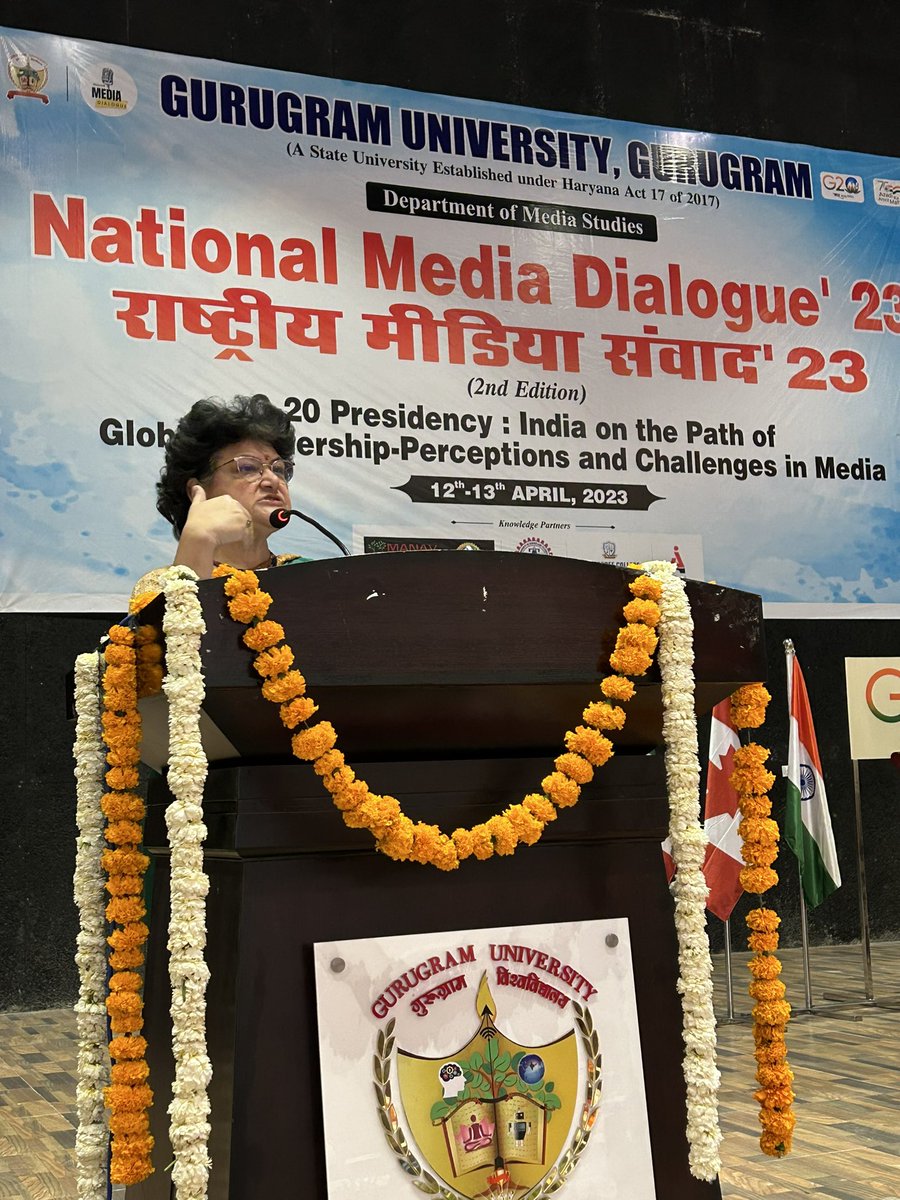 Media Studies Gurugram University (@mediastudiesggu) on Twitter photo Prof. (Dr.) Maithili Ganjoo, Dean, Faculty of Media Studies & Humanities cites Agenda setting and cultivation theories by the media at the National Media Dialogue'23.
<a href="/gurugramuniver1/">Gurugram University (GUG)</a>
<a href="/g20org/">G20 South Africa</a>
<a href="/manav_rachna/">Manav Rachna</a>
#Gurugramuniversity
#NationalMediaDialogue Prof. (Dr.) Maithili Ganjoo, Dean, Faculty of Media Studies & Humanities cites Agenda setting and cultivation theories by the media at the National Media Dialogue'23.
<a href="/gurugramuniver1/">Gurugram University (GUG)</a>
<a href="/g20org/">G20 South Africa</a>
<a href="/manav_rachna/">Manav Rachna</a>
#Gurugramuniversity
#NationalMediaDialogue