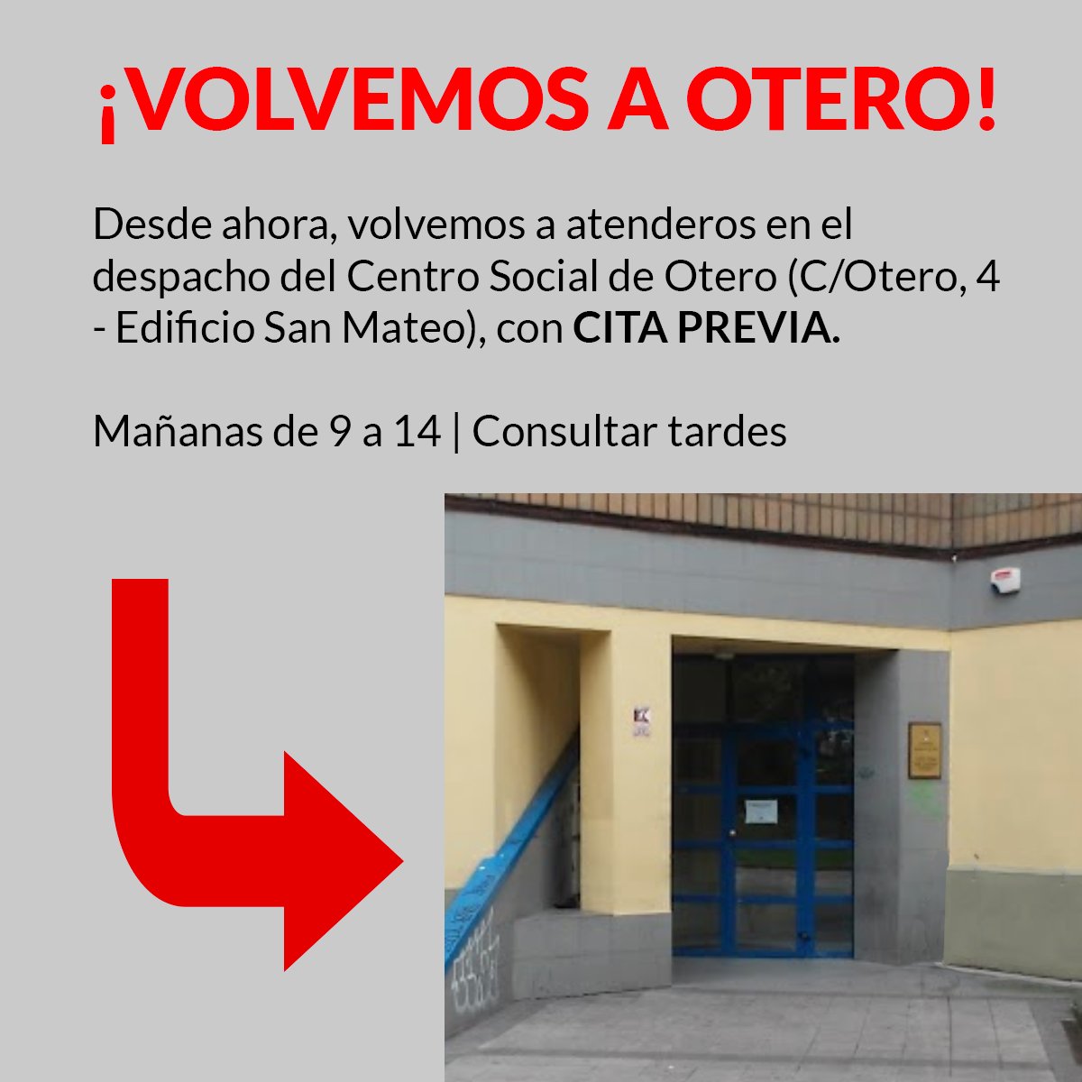 APACIcardio's tweet photo. ¡Hola familias! Muchas ya habéis estado por aquí, pero os recordamos que hemos vuelto al despacho de Otero, donde os atenderemos de 9 a 14. Es importante pedir CITA PREVIA para poder organizarnos y atenderemos mejor. ❤😊 https://t.co/SJOpW0pDHB
