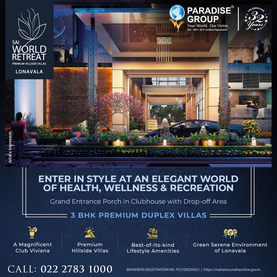 paradisegroupnm's tweet photo. Experience a grand welcome every time you step into the clubhouse. Explore the world of elegance and sophistication with our exquisite entrance porch and drop-off area at Sai World Retreat, Lonavala.
#ParadiseGroup #SaiWorldRetreat #RealEstate #DuplexVilla #PremiumVilla https://t.co/oSIGXrWddd