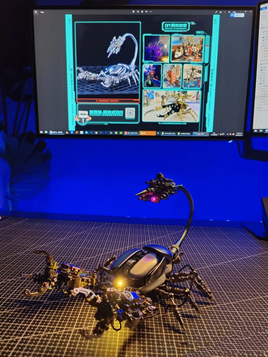 NeilZhu556's tweet photo. We just made this Robo-Mouse-Scorpion by combining the computer mouse and scorpion to fight back against online bullies in this digital age. It was inspired by @lovedeathrobots Mason's Rats, written by @nealasher . Thank you for your amazing story!#mecrob #lovedeathrobots https://t.co/nVlcUsG9t3