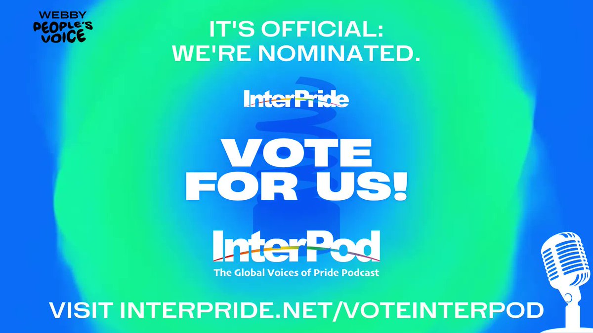 InterPride's tweet photo. Look out, InterPride's podcast, InterPod, is going straight to the top ⬆️, now in 2nd place!
Vote for InterPod Podcast today! https://t.co/MBDGaDUeEp 💯
#Webbys #interpod #interpride #pride #podcast #pridepodcast #podcastpride #lgbt #lgbtq #lgbtqia #lgbtqiaplus https://t.co/EySyMD6RmQ