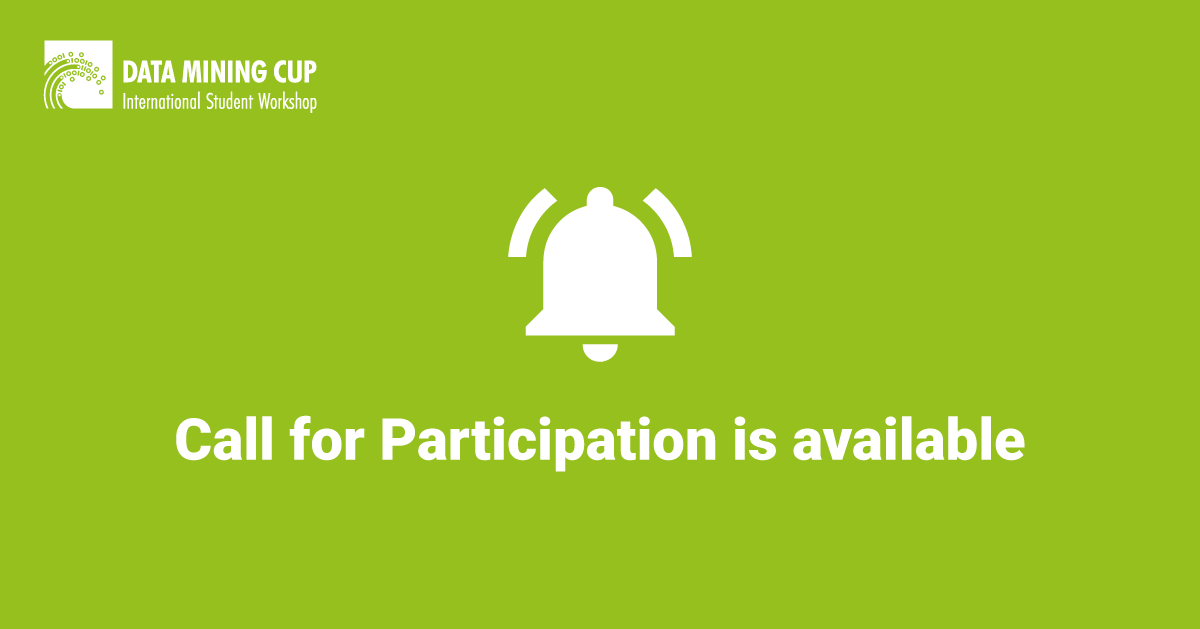 DataMiningCup's tweet photo. - The Call for Participation is available now -

Registered participants can now view the Call for Participation and submit their project until 24 May. 

Go to https://t.co/5I2xFcSMSF

#DMC23 #DataMining #DataScience #AI https://t.co/5IAViLrCNd