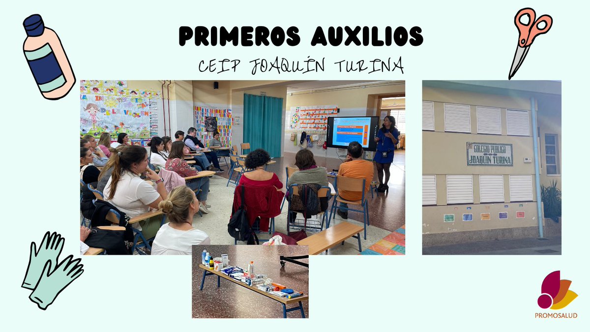 El profesorado del <a href="/CEIPTurina/">CEIP Joaquín Turina</a> ha recibido formación de primeros auxilios y enfermedades crónicas frecuentes en el alumnado. Actualizan sus conocimientos y actúan con seguridad si fuera necesario. ¡Muchas gracias por vuestro interés! #promosalud #sevilla2030 #PrimerosAuxilios