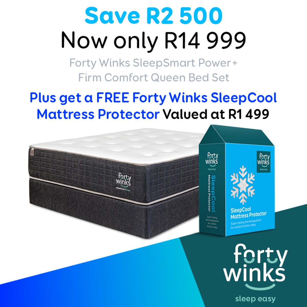 mojobedsSA's tweet photo. Introducing our new range of Forty Winks Mattress & Pillow Protectors!❄️❄️❄️
Shop the Forty Winks SleepSmart Power+ & get your FREE Forty Winks SleepCool Mattress Protector!
While stocks last! - https://t.co/LI2pzVl2Es
#TheBedStore #FortyWinks #MattressProtector #PillowProtector https://t.co/1d2wb8ZiYD