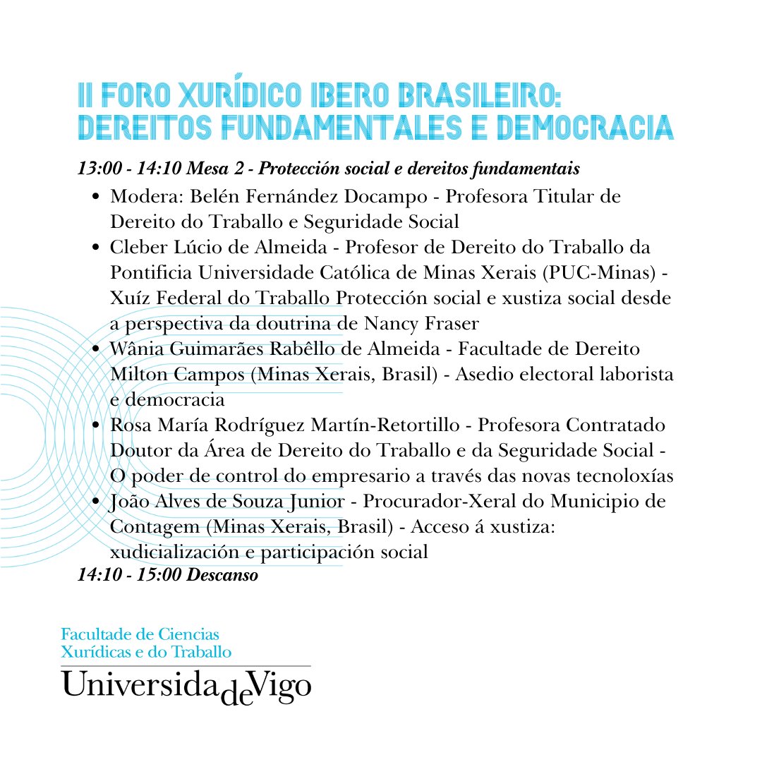 Gustaríache asistir ao II Foro Xurídico Ibero Brasileiro, organizado pola #FCCXXT @universidadedevigo e a @uesc.oficial?🤔

Un espazo de intercambio sobre dereito que non podes perder!🤝 

#ForoIberoBrasileiro2023 #DereitoInternacional #DerechoInternacional #derechopenal