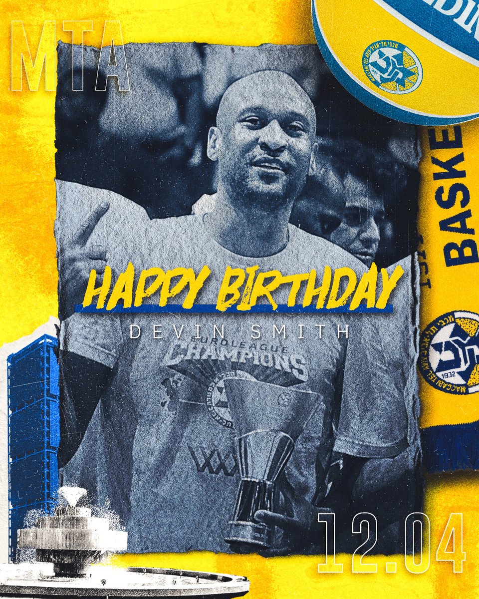 MaccabiTLVBC's tweet photo. HBD @DevSmith6_ 🎂🎊
#WeAreMaccabi | @EuroLeague https://t.co/xwfbA48Woe