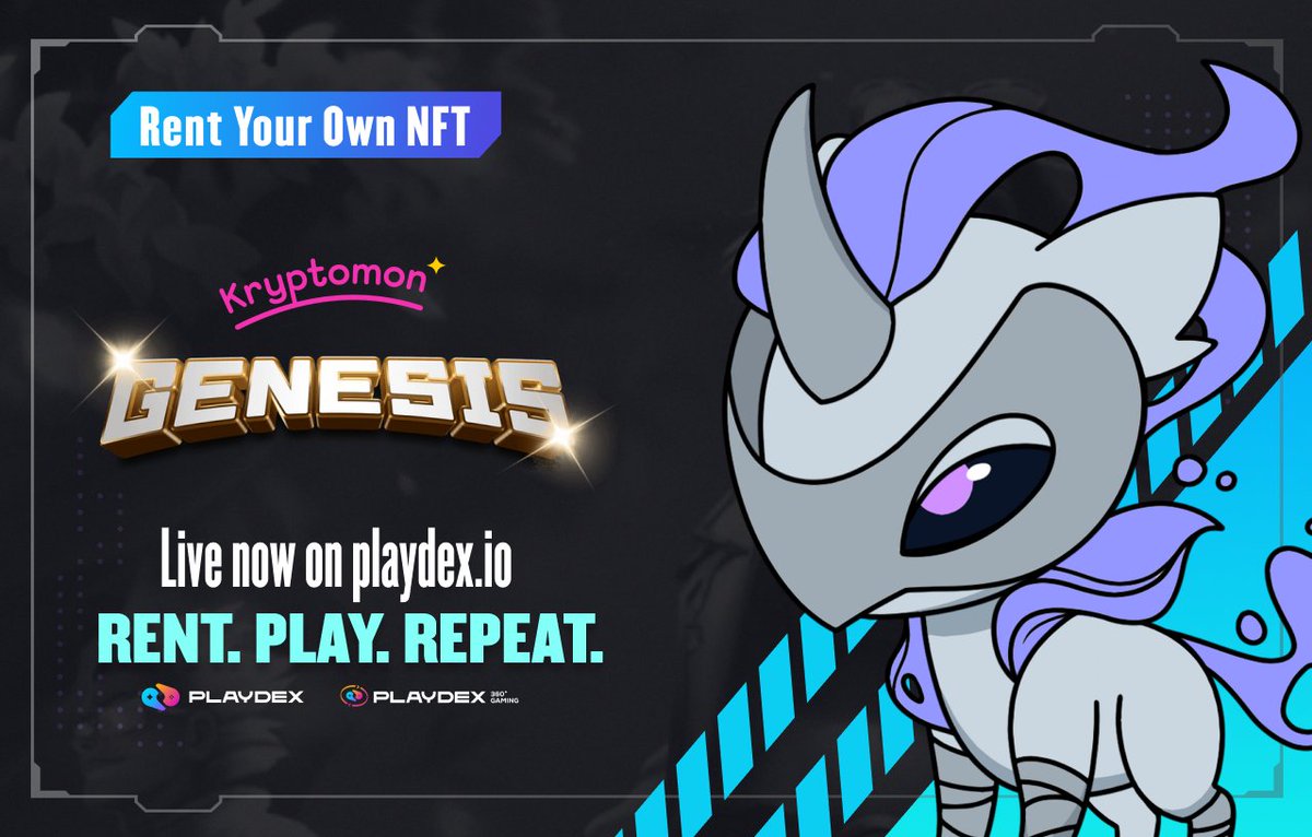 playdex's tweet photo. You can now play @KryptomonTeam in a more affordable way with your rented Kryptomon NFTs to earn $KMON π€
Kryptomon Rental Marketplace is now LIVE on @Playdex π
What is Kryptomon Genesis? https://t.co/6lvGs6acvw
#Playdex #KryptomonGenesis #NFT #Gaming https://t.co/CcWhpl2pFm