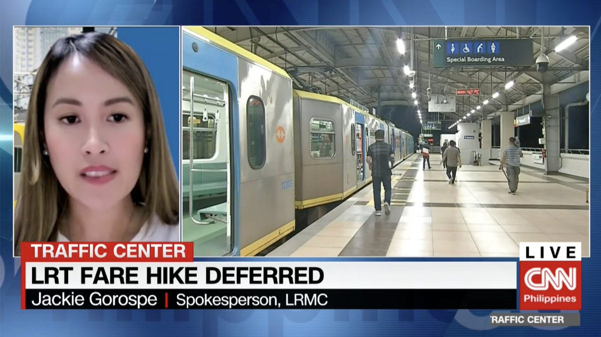newswatchplusph's tweet photo. While the Transportation dept. has secured approval for higher fares for LRT-1 and LRT-2, President Bongbong Marcos has ordered the agency to defer the fare hikes.

We speak with the Light Rail Manila Corporation spokesperson on #CNNPHTrafficCenter | LIVE https://t.co/rPgELQ4lAw https://t.co/BmAKGTdMpA