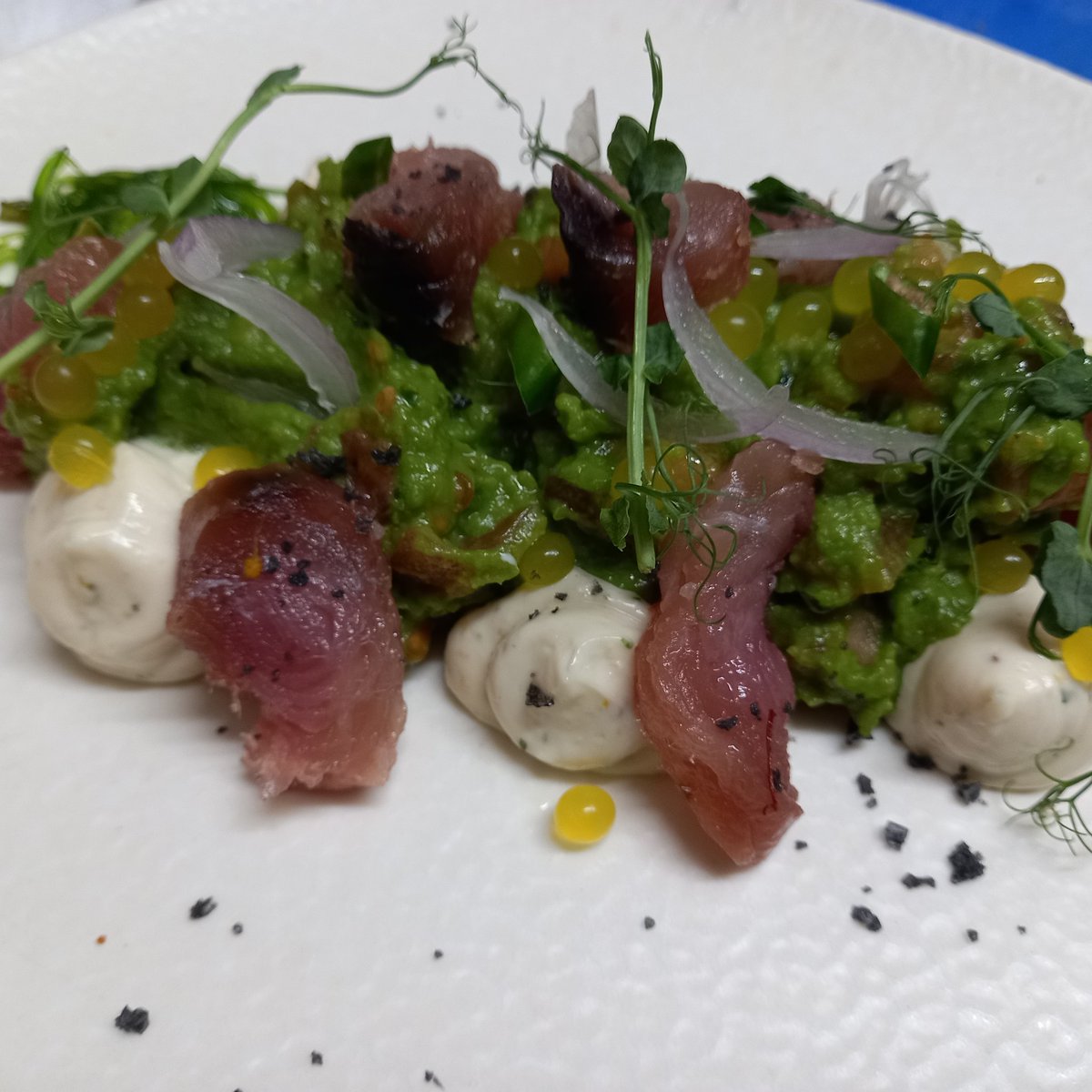 Temporada de guisantes, temporada de bonito = plato nuevo.
Producto, producto, producto.
.
<a href="/GVAturisme/">GVA Turisme</a> <a href="/GuiaRepsol/">guiarepsol</a>
 #lexquisitmediterrani  #soletesrepsol #mujeresengastronomía