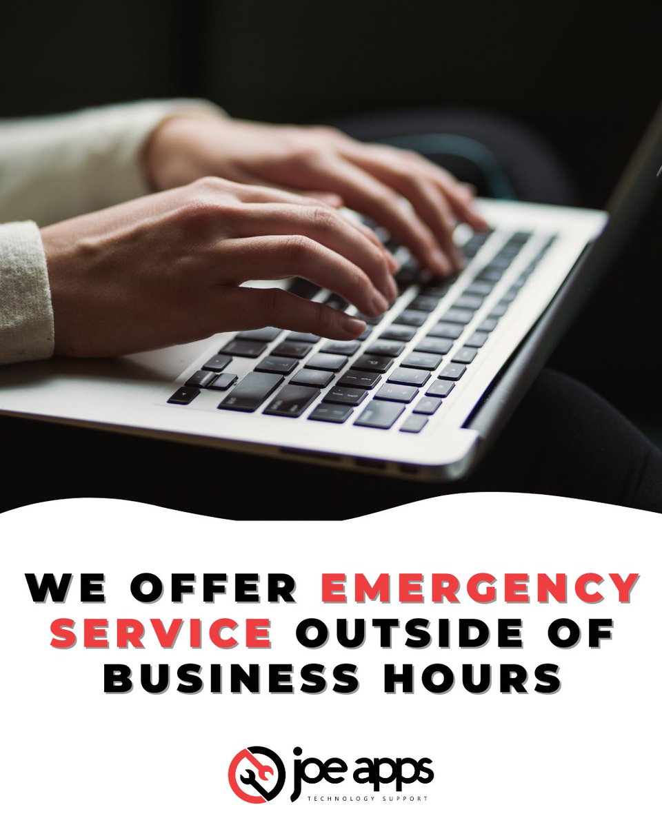 JoeAppsSupport's tweet image. If you ever experience IT issues outside of “regular” business hours, don’t panic!
We understand that many businesses operate outside of 9-5. Our team is here to support you in case of an emergency. 💻
Contact us today to learn more.
#JoeApps #TechSupport #TechnologyProblems