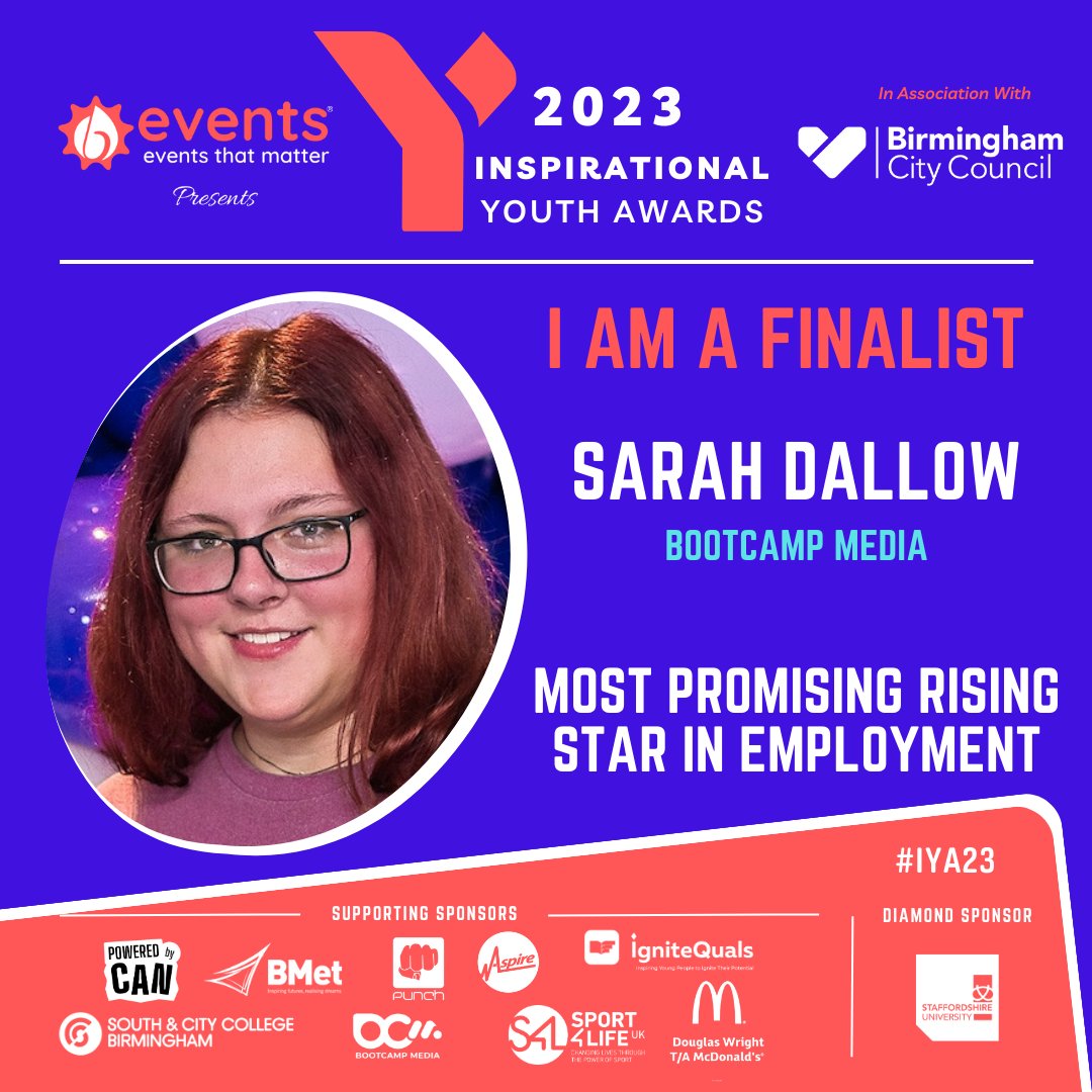 📣 3 DAYS LEFT TO VOTE 📣 

Sarah is a FINALIST at the prestigious Inspirational Youth Awards 2023! 🏆 

Help her win by casting your vote NOW! ⏰ 

Just click the link below and show your support! 👇 

inspirationalyouthawards.co.uk/vote-now/

#inspirationalyouthawards #iya23 #birmingham