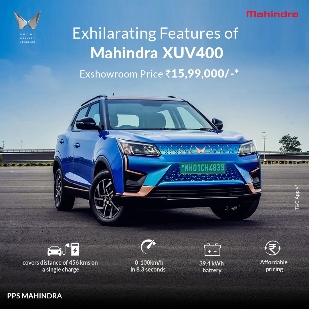 ppsmahindra's tweet photo. Mahindra XUV400  offers a comfortable ride and great performance on both city roads and off-road https://t.co/11f5MyeDxu yours only at Automotive Mahindra

#Mahindra #XUV400 #PPSMahindra https://t.co/082FEIEg8o