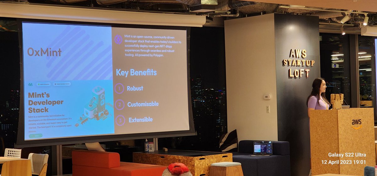 sirshibaninja's tweet photo. Evening event at AWS Loft Tokyo with @sushikev @0xvincent_eth @0xHarpreet ; nice place with AWS toys. https://t.co/nLvNRRaRH9